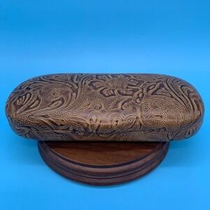 Corinne McCormack Sunglasses Reading Glasses‎ Hard Shell Brown Paisley Case